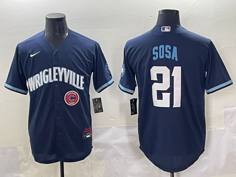 Men 2025 Chicago Cubs #21 Sosa Drak Blue City Edition Nike MLB Jersey style 7->chicago cubs->MLB Jersey